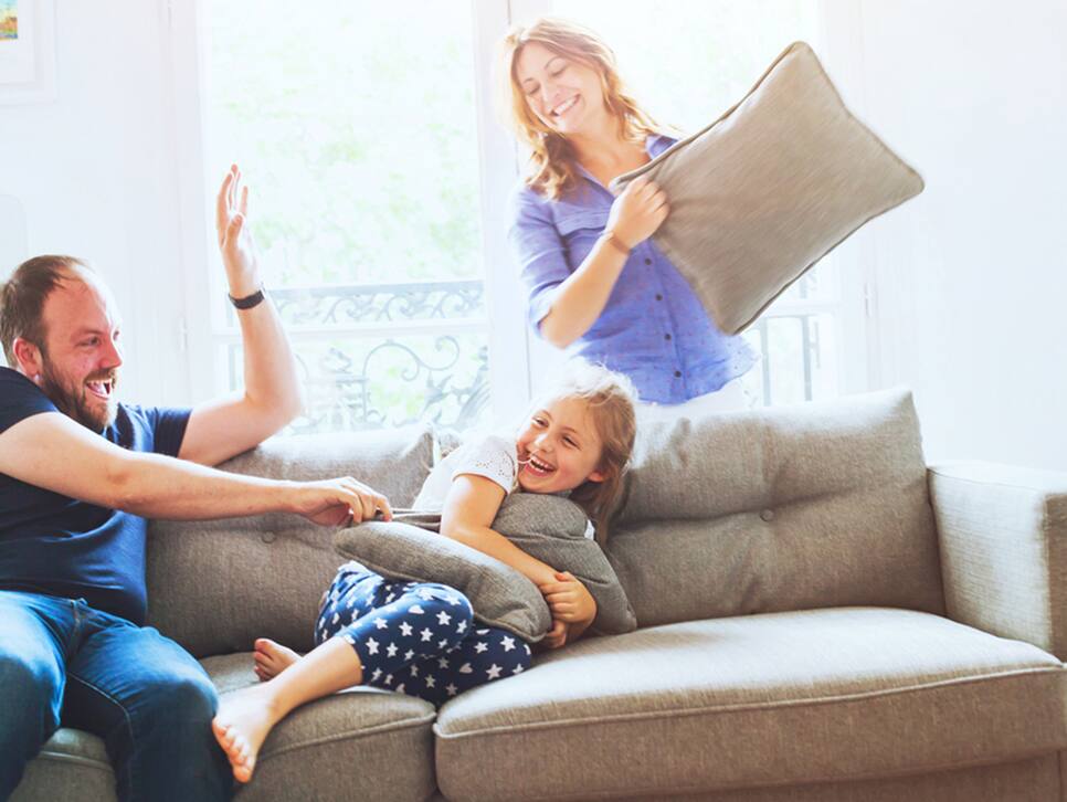 Family spending quality time in the living room
