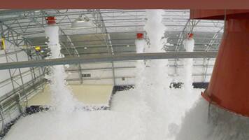 Foam Systems activated in a commercial space