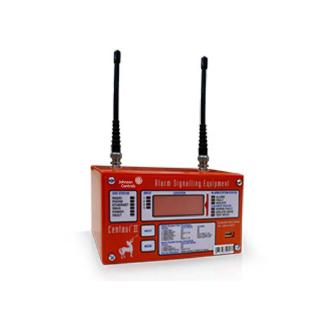 Fire monitoring equipment with dual antennas used for alarm communication and system control
