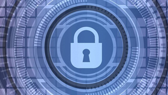 network security graphic with a lock