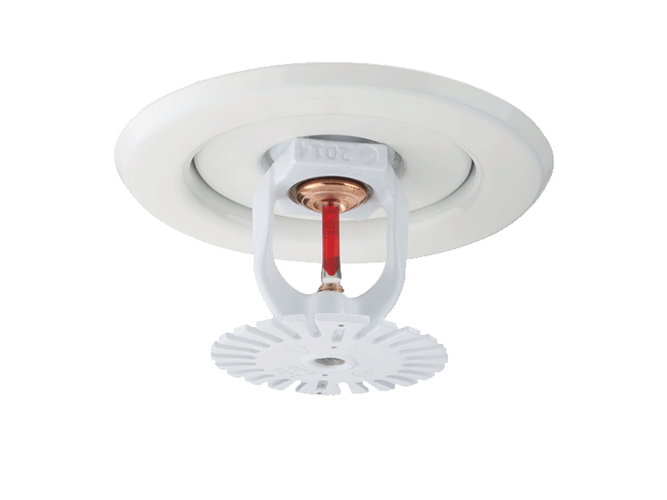 A white residential sprinkler