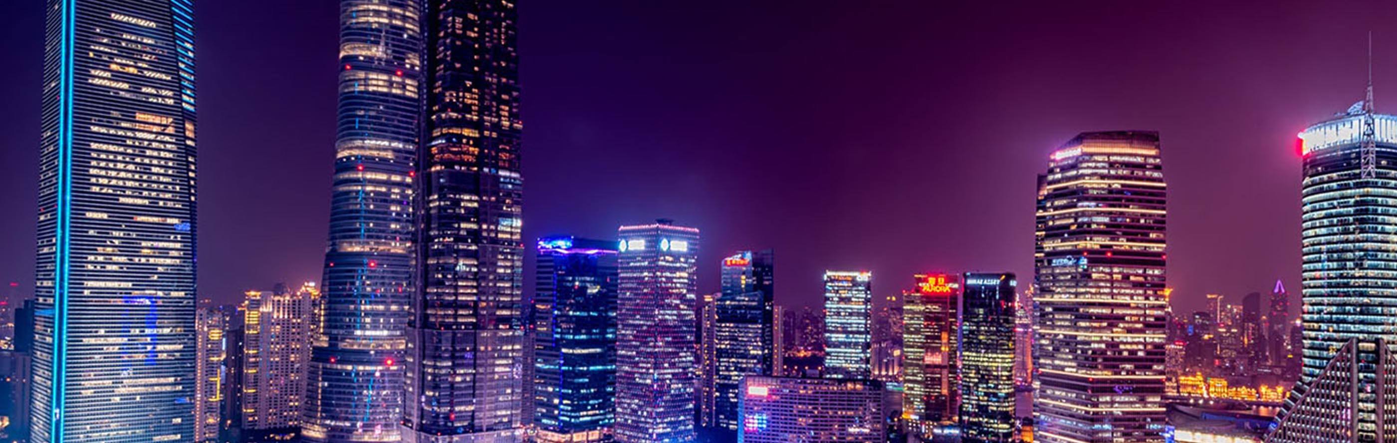 Smart Buildings in the city view