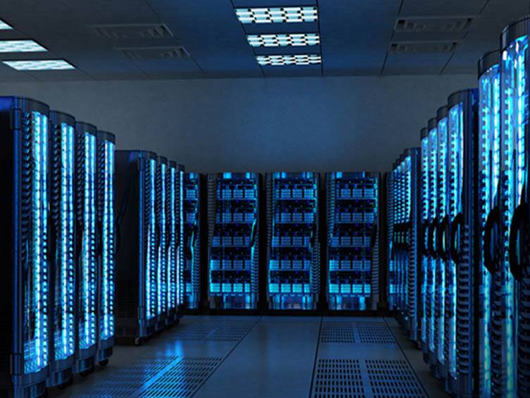Data center with servers