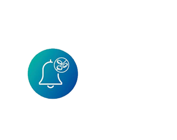 Notification bell icon with leaf symbol representing environmentally friendly alerts